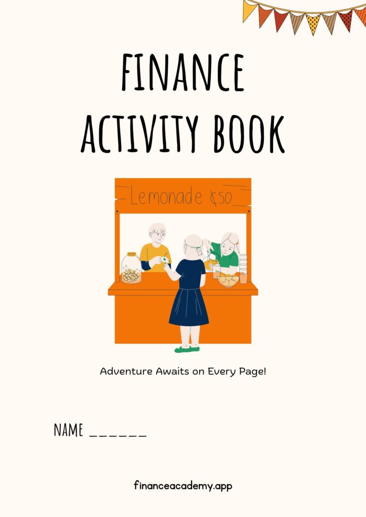 activity book for finance, for kids, fun book